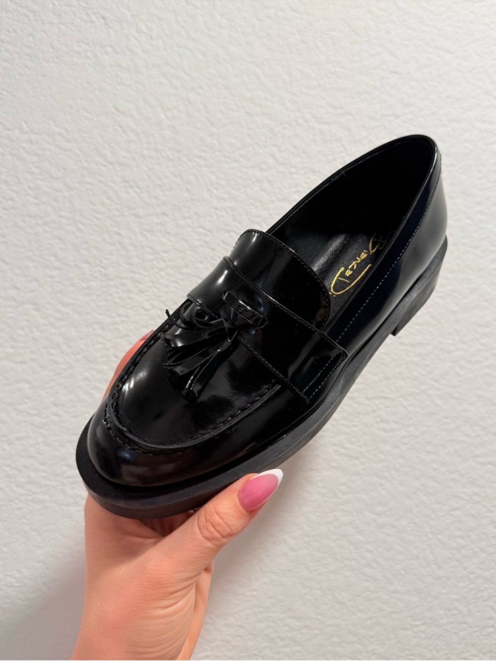 BiancaDi Italian Black Leather Tassel Loafer -Sz 36